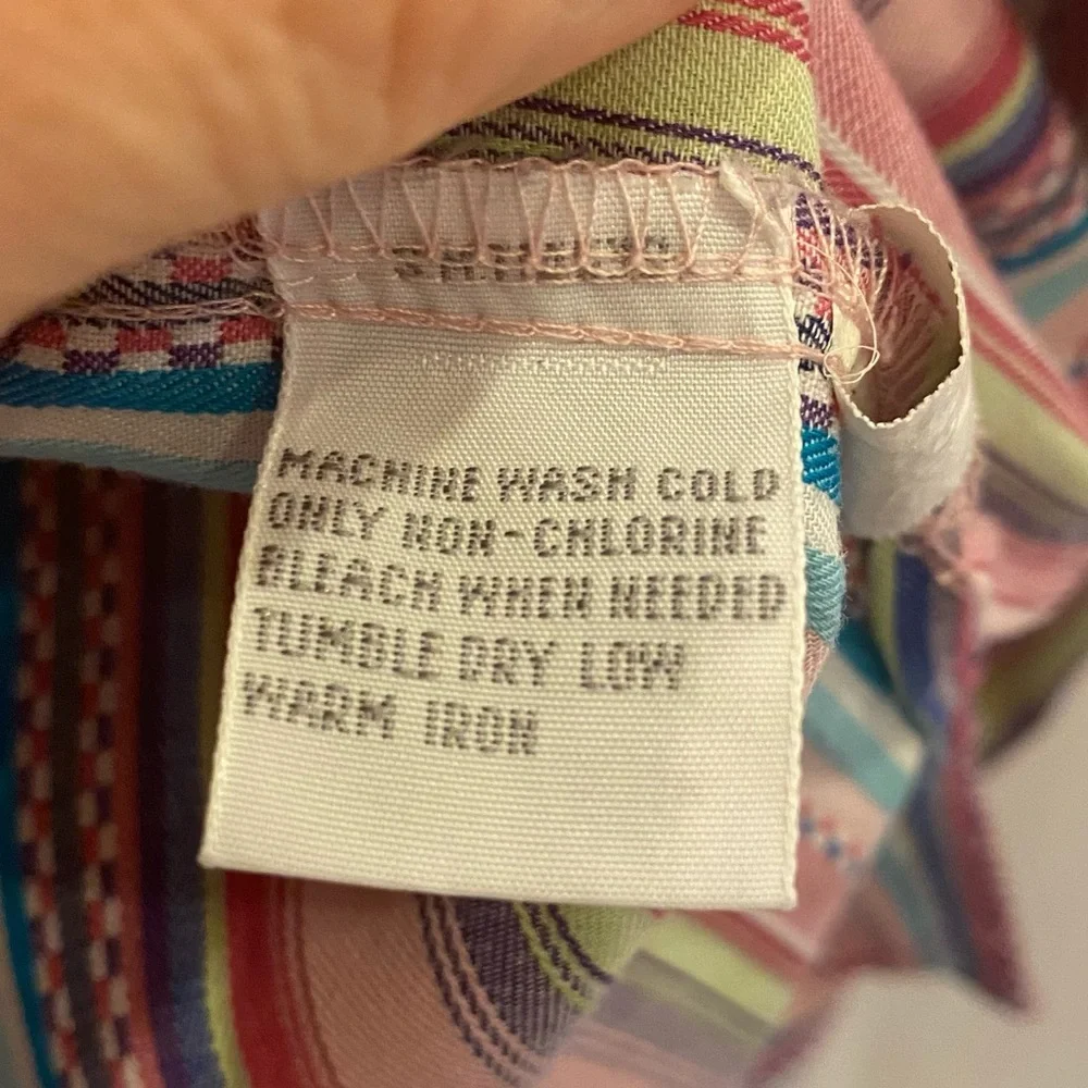 NWOT Women’s Foxcroft Multi Stripe Casual Button Down Long Sleeve Shirt Sz 14 - Picture 11 of 13